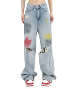 Aesthetic Y2k Ripped Painted Jean